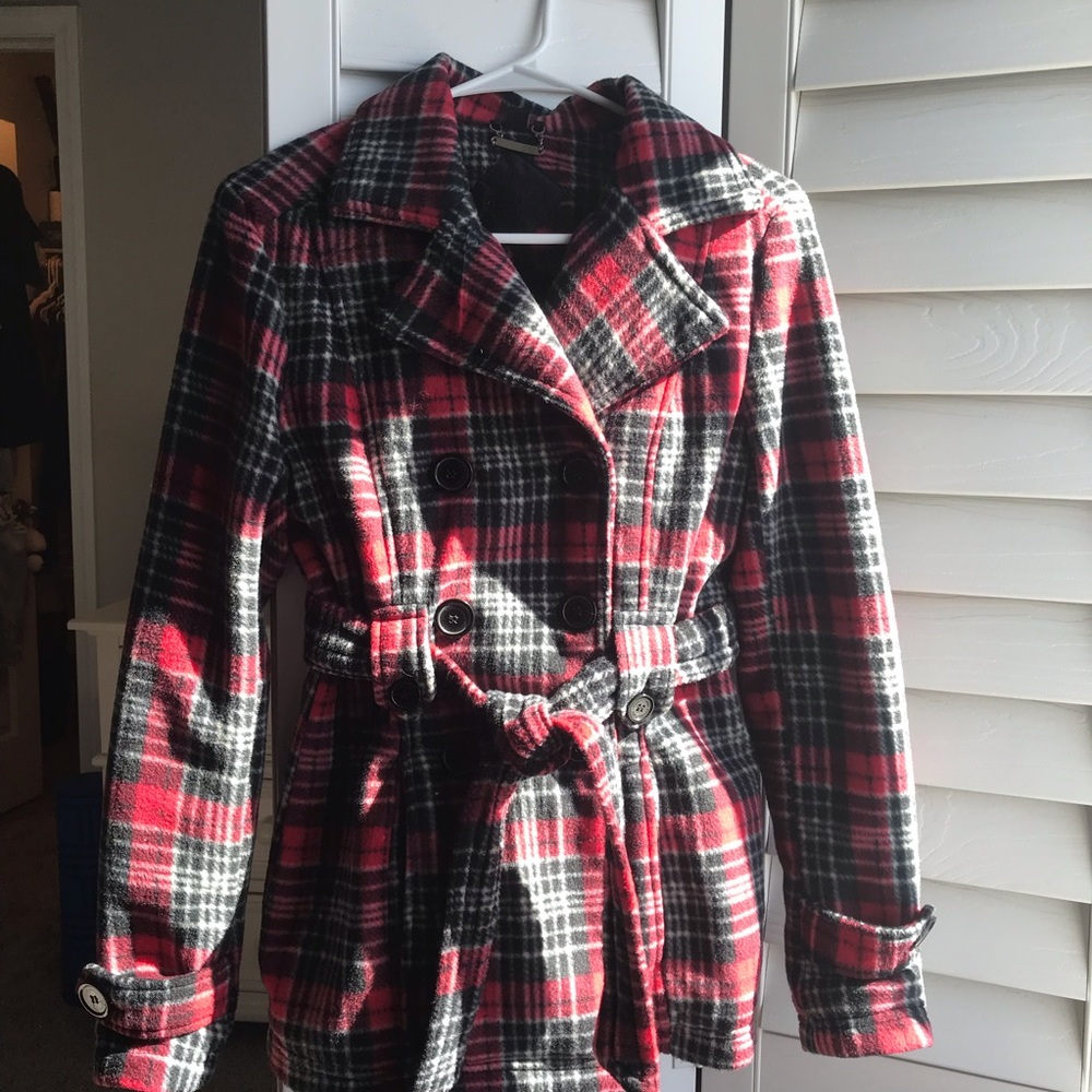 Flannel Trench Coat